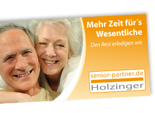 Entwicklung der Printwerbung für die Seniorenbetreuung 'Seniorpartner' aus Gröbenzell