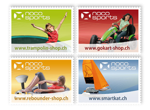 Briefmarken für die Noco Sports GmbH aus der Schweiz