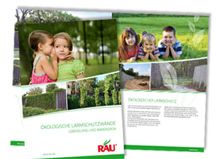 Konzeption und Gestaltung der Broschüre ,Ökologische Lärmschutzwände' für Rau Geosysteme
