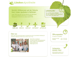 Neue Website für die Linden-Apotheke in Rehfelde